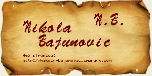 Nikola Bajunović vizit kartica